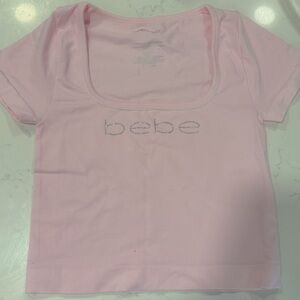 ✨3/$20 Bebe pink baby tee crop top